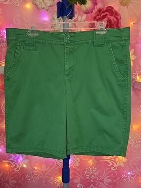 St. John's Bay Green Flat-Front Casual Shorts